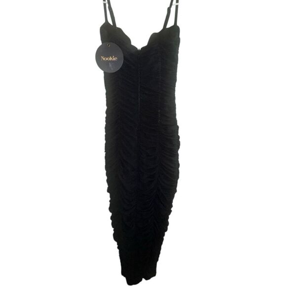 Nookie Romee Ruched Midi Dress in Black Size XS - Picture 4 of 7